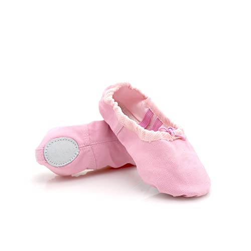 Ballet Slippers Yoga Leather Soles Dance Shoes Girls Canvas Ballet Slippers Flats,SHhg894064641-Pink-30 EU