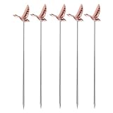 TOPPERFUN 5 Stück Edelstahl Cocktailgabeln in Graulachsform für Partys und Snacks Einfache Handhabung ohne Scharfe Kanten Stilvolle Obstspieße für Sommer