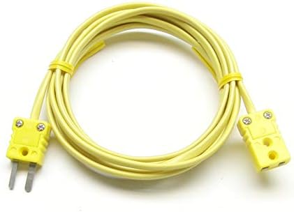 K-Type Thermocouple Extension Cable Wire with Miniature Mini Type K Thermocouple Connectors 3 ft (= 1 Yard) Long