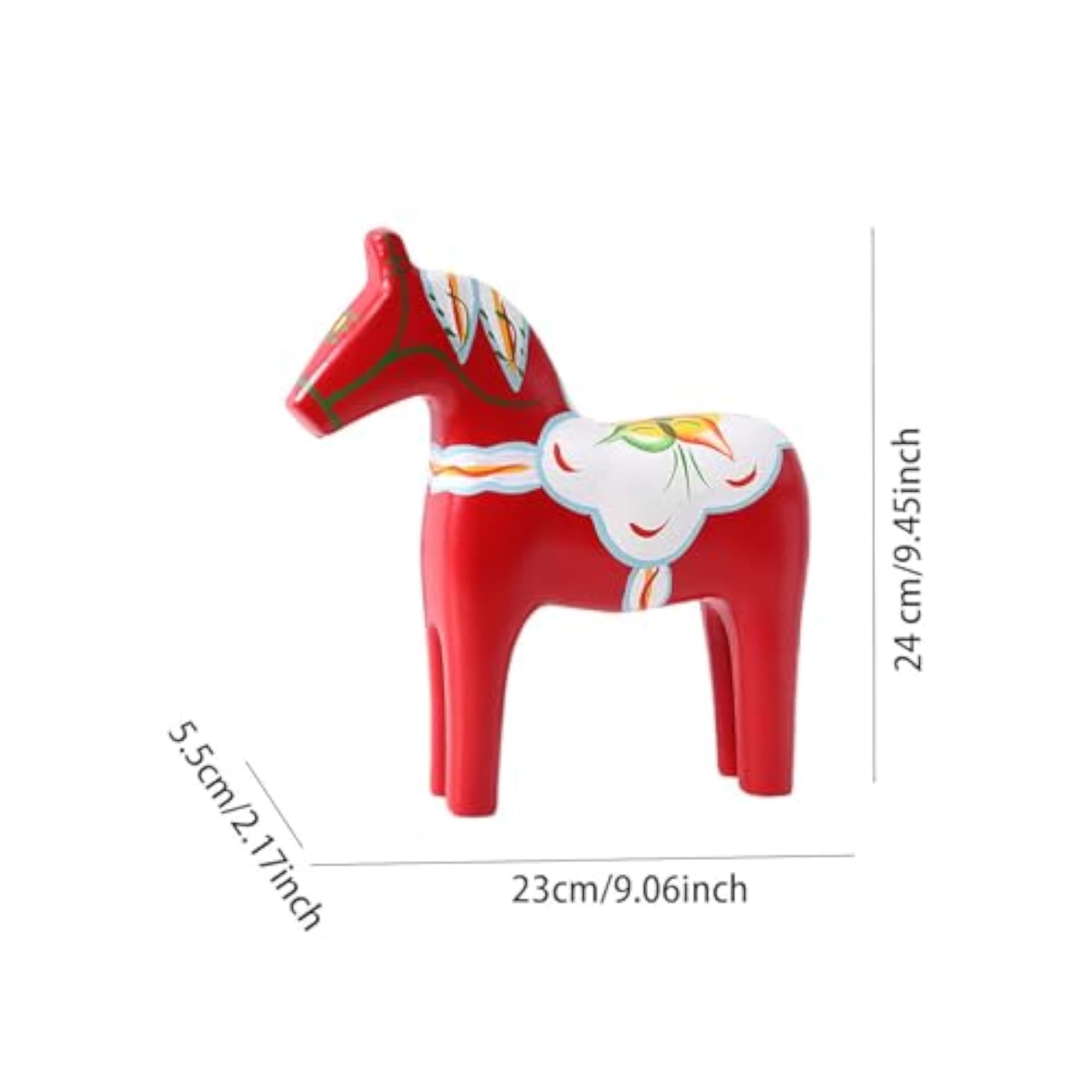 Wooden Dala Horse Ornament Color Painting for Collection