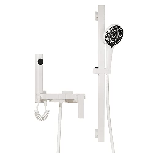 XCHSXYL Doccia, Pannello Doccia Digitale Grigio Scuro Nichel Spazzolato con Display Digitale, Colonna LED Pioggia Cascata Doccia getti idromassaggio, Miscelatore Doccia Vasca Facile da installare (g