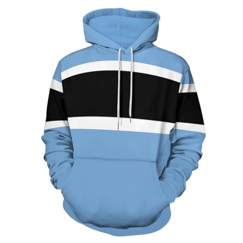 Sweat à capuche drapeau du Botswana pull unisexe décontracté