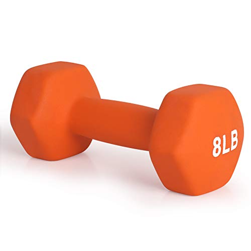Lionscool Neoprene Coated Dumbbell Weights (Orange 8Lb Pair) #TOP7