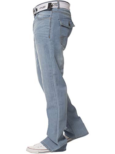 Kruze New Mens Bootcut Jeans Flare Wide Leg Denim Pants Big King All Waist Sizes3