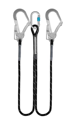 Irudek NEXION 259 – Cabo de anclaje doble de cuerda bifurcada Ø12 mm con ganchos de 50 mm y chip NFC Ready, EN 354, sin absorbedor de energía, 1,8 m