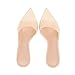 BOEGBNW Women'S Transparent Strap Pointed Open Toe Stiletto Slide Sandals Fashion Slip On Sexy Clear High Heel Mule Sandals Summer Backless Party Prom Wedding Dress Slipper Shoes (Apricot,7)