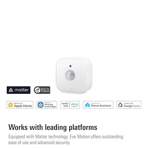 Eve Motion (Matter) 3-Pack – Smart Motion and Light Sensor, IPX3, Automatic Activation of Devices, Future-Proof, Works with Apple Home, Alexa, Google Home, SmartThings, requires Thread Border Router