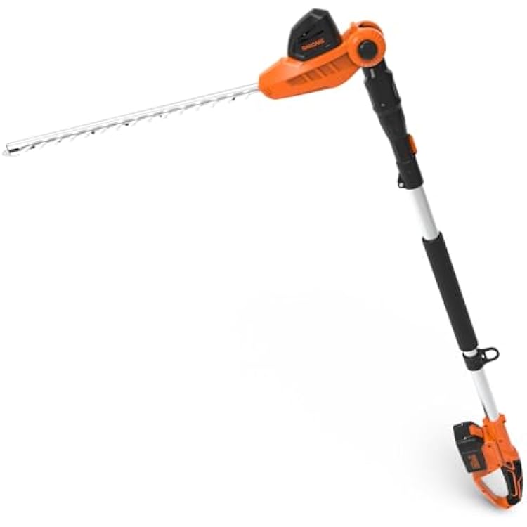 GARCARE Hedge Trimmers Cordless with Battery - Pole Hedge Trimmer with 20V 4.0Ah Li-Ion Battery & Quick Charger, 450mm Laser Cut Blade