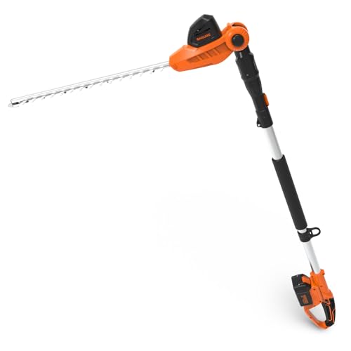GARCARE Hedge Trimmers Cordless with Battery - Pole Hedge Trimmer with 20V 4.0Ah Li-Ion Battery & Quick Charger, 450mm Laser Cut Blade by GARCARE - Used condition - US$69.11