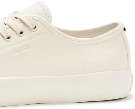 BOSS, Aiden Logo Block Leather Low Top Sneaker, Cloud Dancer, 10 - 3
