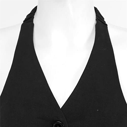 Chaleco clásico para mujer con botones frontales y silueta entallada sin espalda 7
