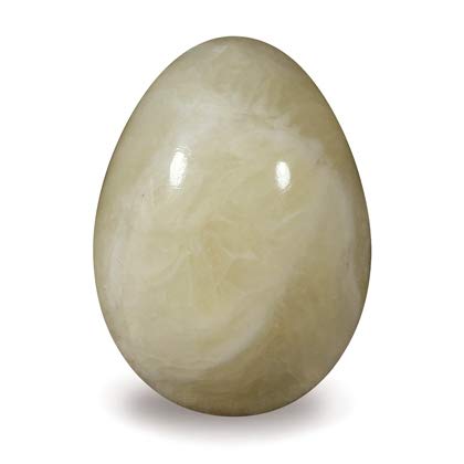 Ivory Calcite Crystal Egg ~48mm
