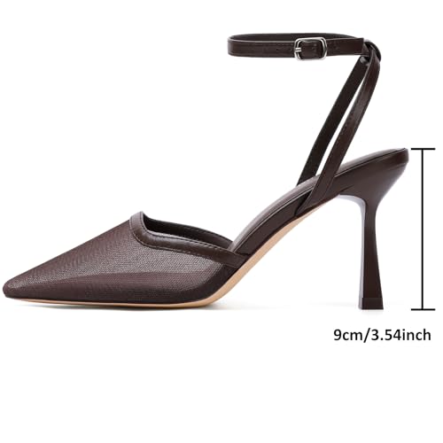 Image of Susanny Heels for Women Stiletto Closed Pointed Toe Backless Dress Shoes High Heels Sexy Kitten Pumps Wedding Guest Party Dance Prom Dressy Comfort Shoes