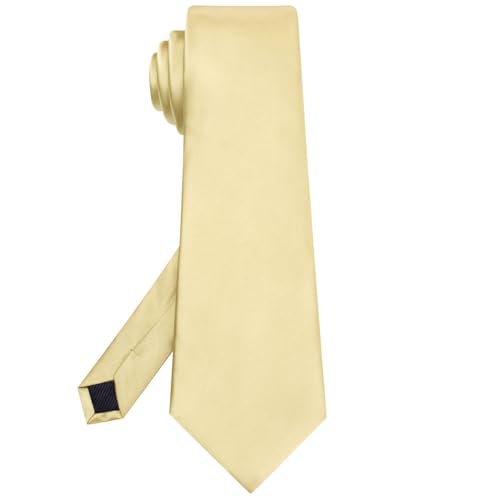 Image of Hi-Tie Men's Extra Long Solid Satin Tie Set 63 Inch /70 Inch Formal Necktie