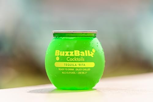BUZZBALLZ COCKTAILS: Tequila Rita 200 ml 13.5 Percent Alcohol | Premixed Lime Flavored Margarita Cocktail (Pack of 3) | Ready To Drink | Made from Tequila, Vodka and Citrus Juice