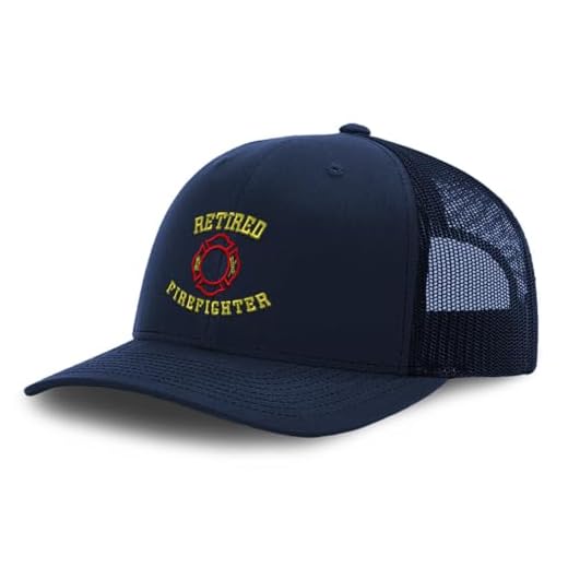 Speedy Pros Trucker Hat Baseball Cap Retired Firefighter Fireman Embroidery Cotton Dad Hats for Men & Women Snapback Navy