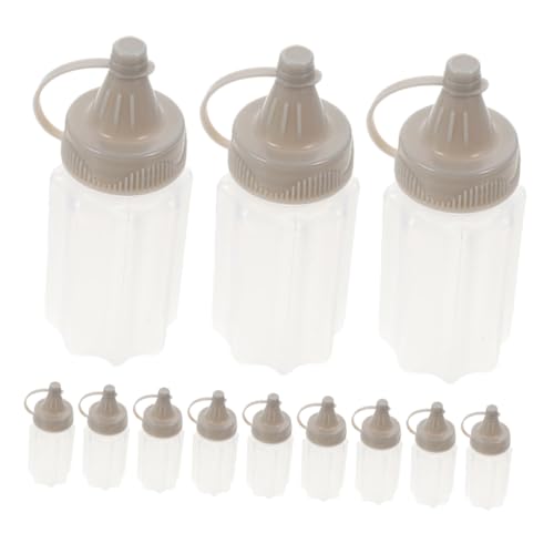 Cabilock 12Pcs Mini Plastic Squeeze Bottles for Sauces Dressings Condiment Dispenser for Lunch Boxes Bbq Picnics Leak Easy Dispensing Reusable Bottles