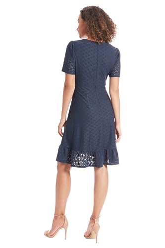 Image of London Times Women's Summer Ruffle Short Dress | Cocktail Dress for Women | Petite Dresses for Women Party