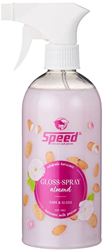 Speed Gloss-Spray Almond, Schweif- und Mähnenspray für Pferde, mit zartem Mandelduft, ultraleichte Kämmbarkeit, Perlglanzeffekt, minimiert Haarbruch (0,5 l)