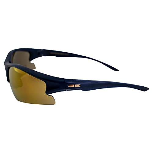 Epoch Eyewear Brodie Sport Golf Sunglasses Navy Polycarbonate Frames with Gold Mirror Lens3