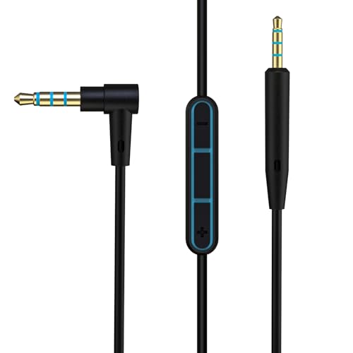 Alitutumao QC35 Headphones Audio Cable Cord with Inline Mic Remote Volume Control Compatible with Bose QuietComfort 25, QC35 II, QC35, On-Ear 2, OE2 OE2i Soundlink Headphones, 5FT