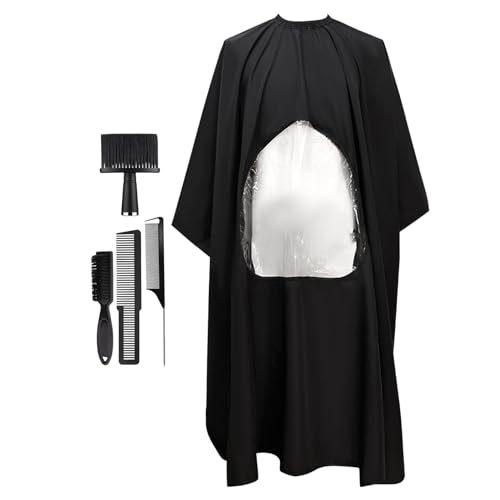 Cape de coiffure ajustable pour salon et usage domestique avec peigne à queue