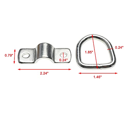 Skyehomo 12 Pack D Rings Tie Down Anchor 1/4" Heavy Duty Trailer Anchor Rings For Trailer Truck Rv Camper Atv Boat Kayak Motorcycles Floor Wall Surface Mount #TOP1