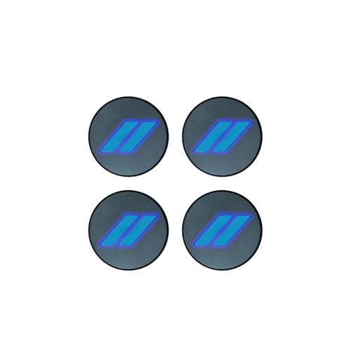 Image of IPG Compatible for Dodge Charger Challenger Durango Wheel Center Cap Decal Sticker Wrap Kit Personalize Your Vehicle (Inner Logo, Reflective - Blue)
