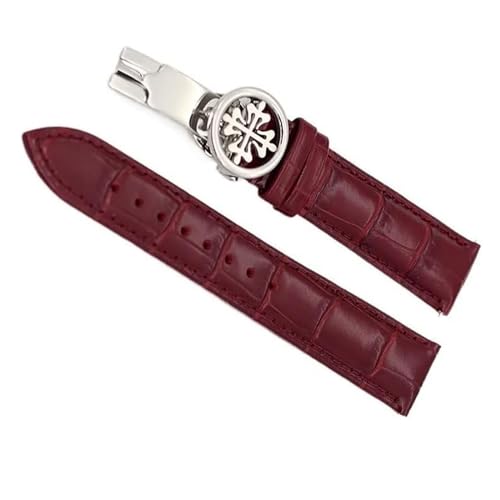 Bracelet montre cuir véritable rouge 19mm raviver l'éclat du luxe