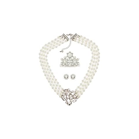 Utopiat Audrey Style Pearl Jewelry Flapper Costume 3 Piece Set for Girls Inspired by BAT's (7+ Years) Cover