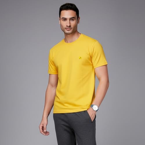 Image of AMUL COMFY Men's Cotton Plain Round Neck Half Sleeve Casual T-Shirts