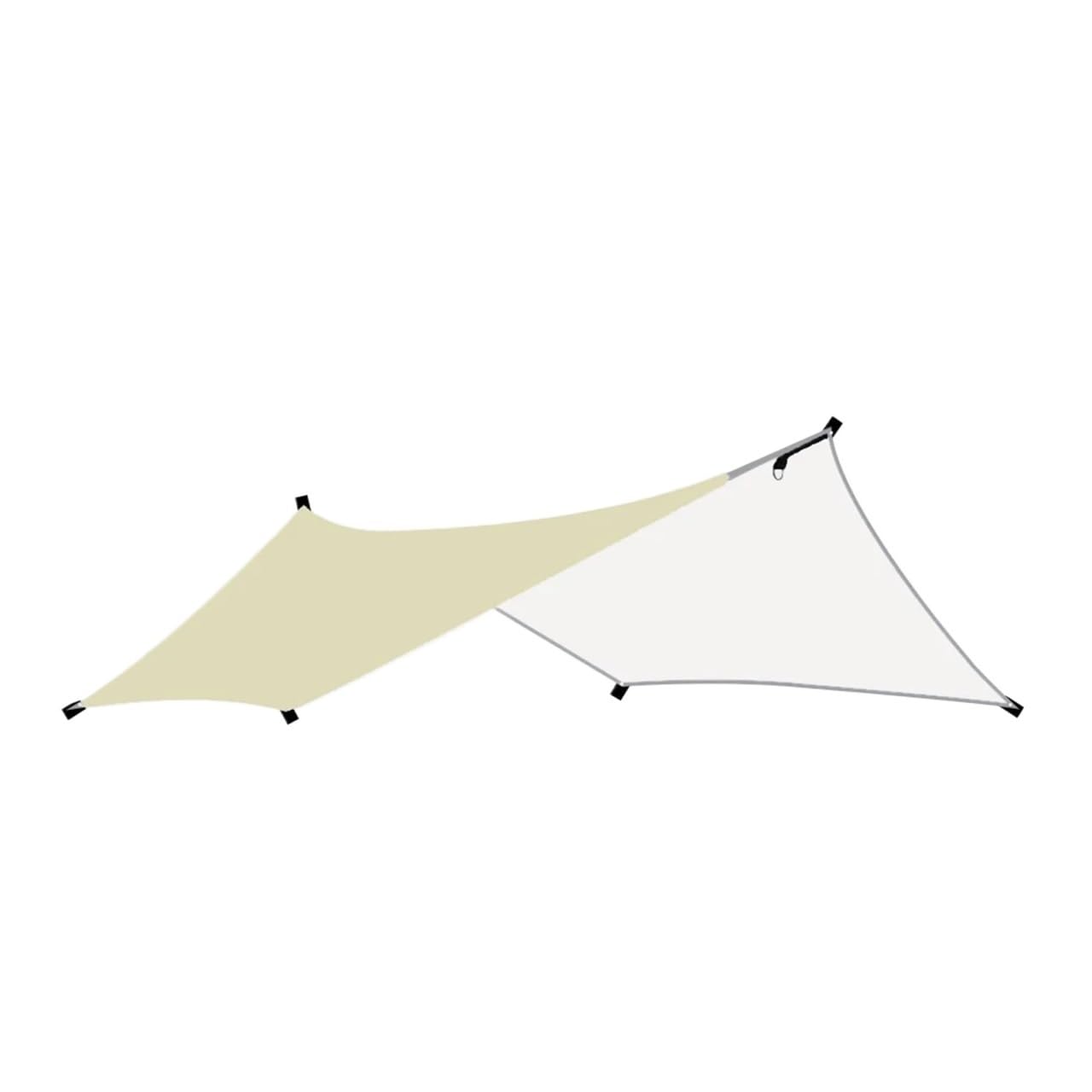 3x4 Outdoor Tarp Tent Waterproof Sun Shelter For Tourism Picnic Hexagon Sunshade Canopy Camping Awning Pergola Flysheet(Khaki)