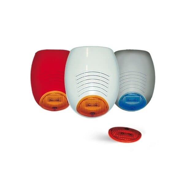 Sirena de exterior autoalimentada blanca parpadeante rojo AMC SR 136-WR alarma