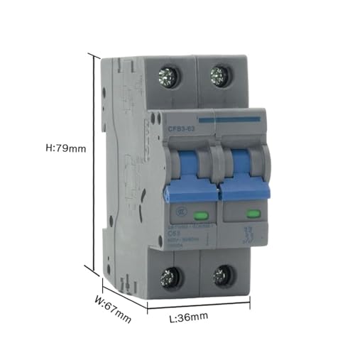 Disyuntor automatico AC 2P de alta resistencia con proteccion de sobrecarga para redes de 230V 5