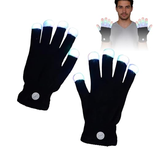 YeeKeniO 2026 New Finger Gloving Light Gloves 7 Colors Light Show Light up Finger Gloves for Festival Party (#A One Size)