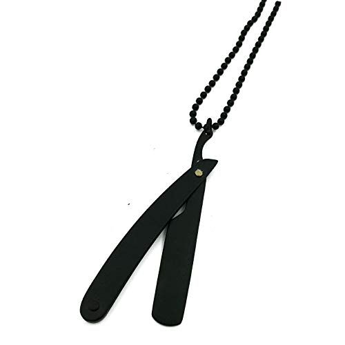 Barber Salon Jewelry Razor Necklace Pendant Straight Razor with 22