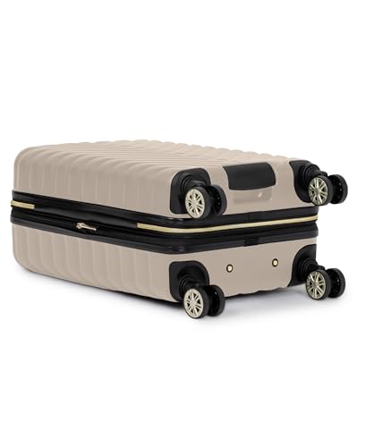Image of Kenneth Cole REACTION Women's Madison Square Hardside Chevron Expandable Luggage, Taupe, 20-Inch Carry On, Kenneth Cole Reaction Women's Madison Square Hardside Chevron Expandable Luggage