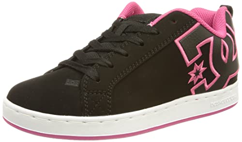 DC Shoes Court Graffik Damen Sneaker, Black Pink Stencil, 37 EU