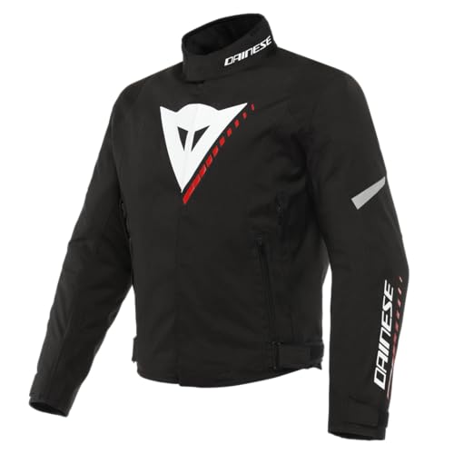 Dainese Jaqueta térmica masculina Veloce D-dry para motocicleta (pacote com 1), Preto/Branco/Lava-Vermelho, 52