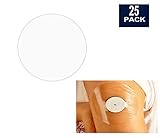 No-Hole 25-Pack Freestyle Libre, Enlite, Medtronic Guardian Adhesive Patches, Pre Cut Waterproof CGM Patches, Hypoallergenic Medical Tape, Continuous Glucose Monitor Protection Stickers for Diabetics