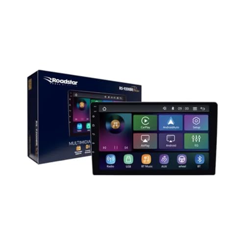 Central Multimídia MP5 Tela 9 Polegadas Roadstar RS-9200BR Pro Line Carplay Sem Fio