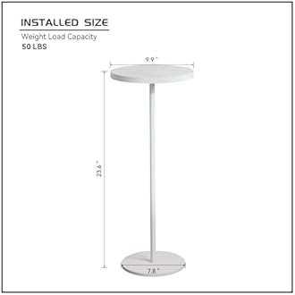 DREAMODERN Small Side Table, Metal Round Drink Table, Desktop Diameter 9.99“ for Living Room Bedroom Small Spaces Sofa Couch Chair, White