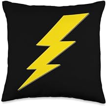 Yellow Flash Bolt Throw Pillow