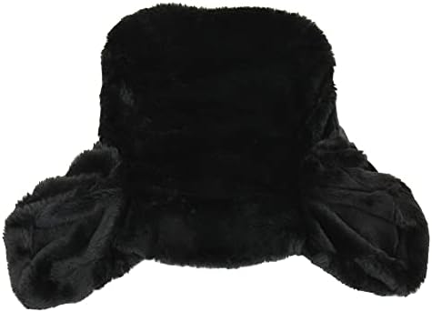 BYTIDE Faux Fur Reading Pillow Cover (Cover ONLY, NO Filler) for Shredded Stuffings, Removable Bed Rest Pillow Cover with Arms Pockets (Zipper Length 15.8"), 18 Inch High, Black