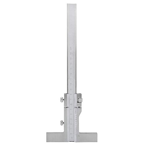 Medidor de profundidad Vernier, acero inoxidable grabado con láser en forma de T, calibre de trazado en línea paralela, ajuste fino portátil, calibre de 0-160 mm para marcado de precisión en T