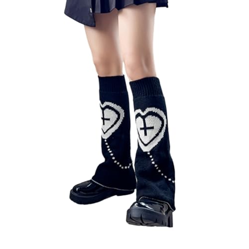 Girls Lolitas Leg Warmers Star Knitted Flared Leg Sleeves Baggy Cuffs Ankle Heap Socks Uniform Foot