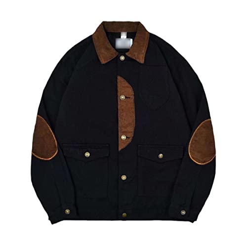 Veste en jean manches longues homme vêtement rétro mi-saison noir XXXL