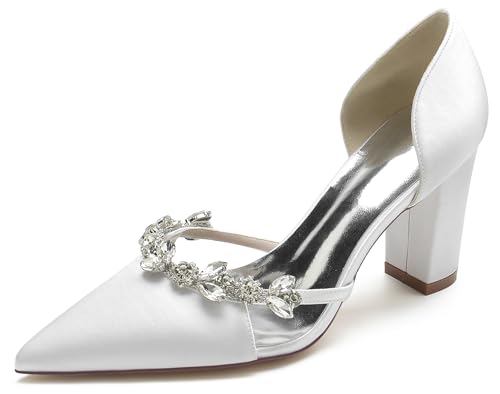 Chaussures de soirée pour femme avec talon bloc escarpins mariage