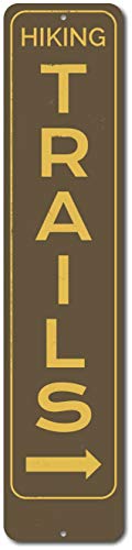 Image of ZMKDLL Hiking Trails Vertical Sign Metal Sign Wall Decor for Home, Bar, Diner, Pub,Kitchen