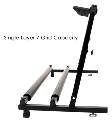 Organizer per attrezzature sportive e scaffale per palline, espositore pieghevole in altezza regolabile con bracci in schiuma per racchette da badminton e altro ancora